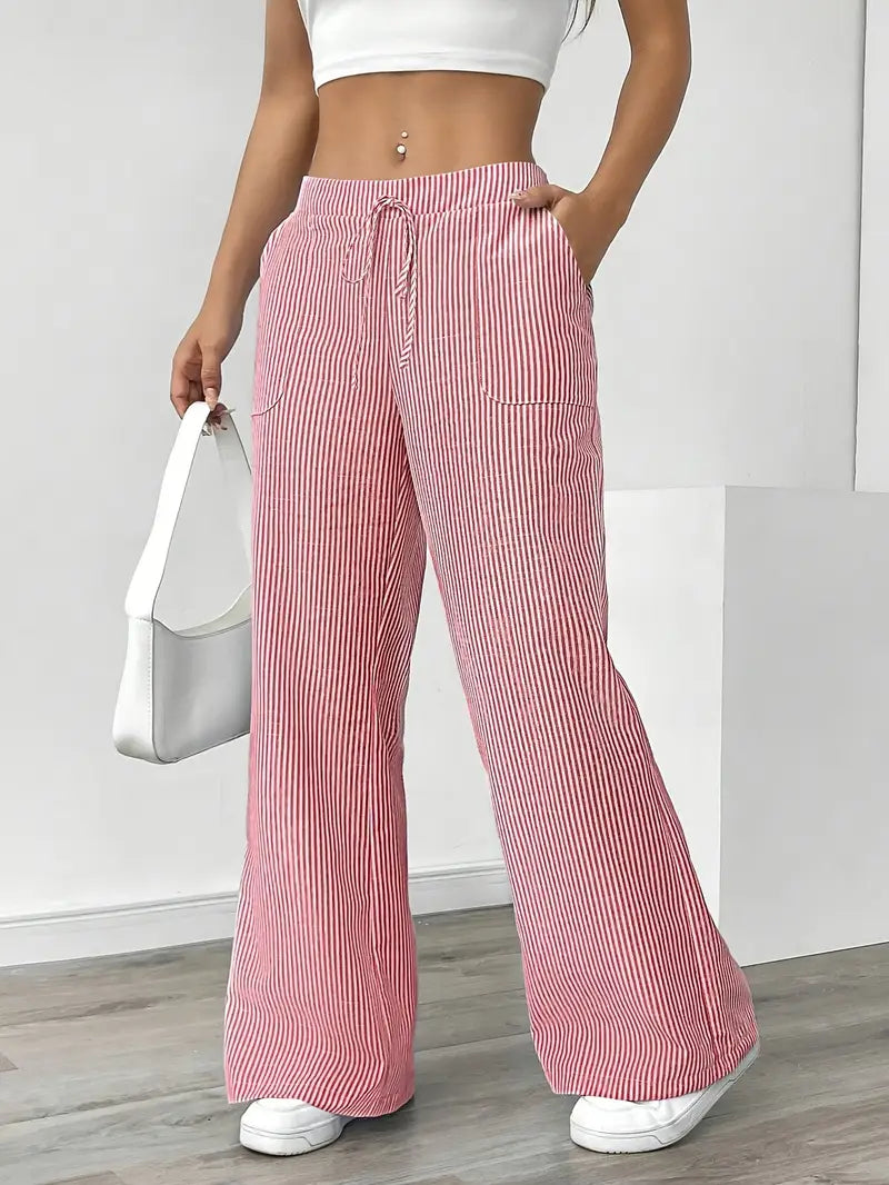 Éline™ | Pantalon Rayé Décontracté Chic
