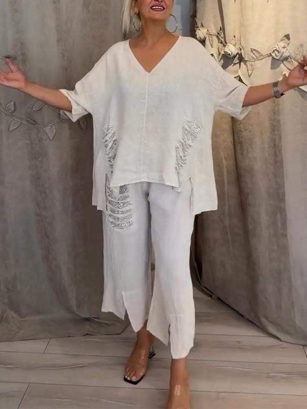 Althéa™ | Ensemble Décontracté en Broderies Ajournées