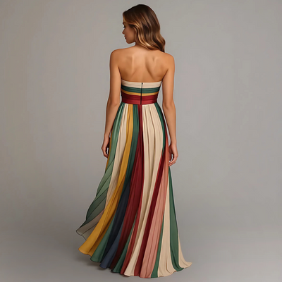 Aurélia™ | Robe Longue Plissée Sans Bretelles