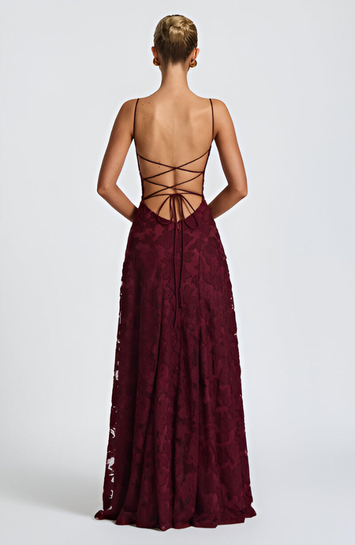 Isaline™ | Robe longue corset en dentelle