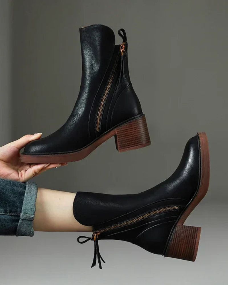 Églantine™ | Bottines Élégantes à Talon Bloc