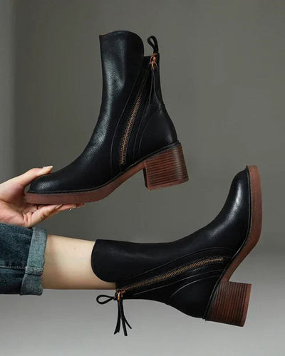 Églantine™ | Bottines Élégantes à Talon Bloc