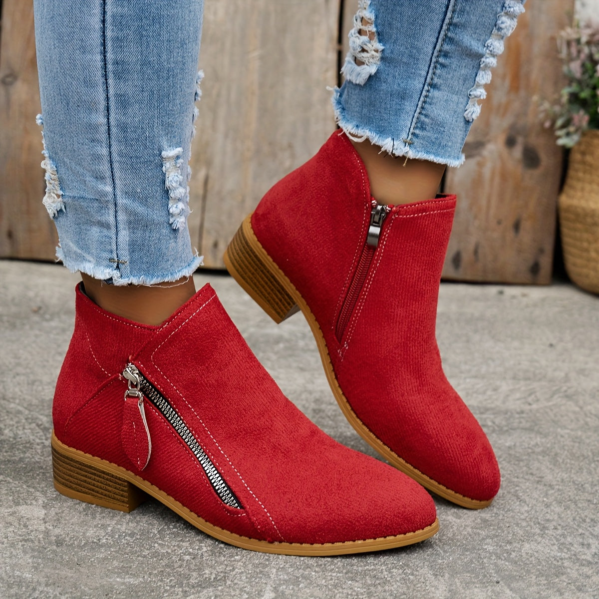 Maelis™ | Bottines à talon bas avec fermeture éclair