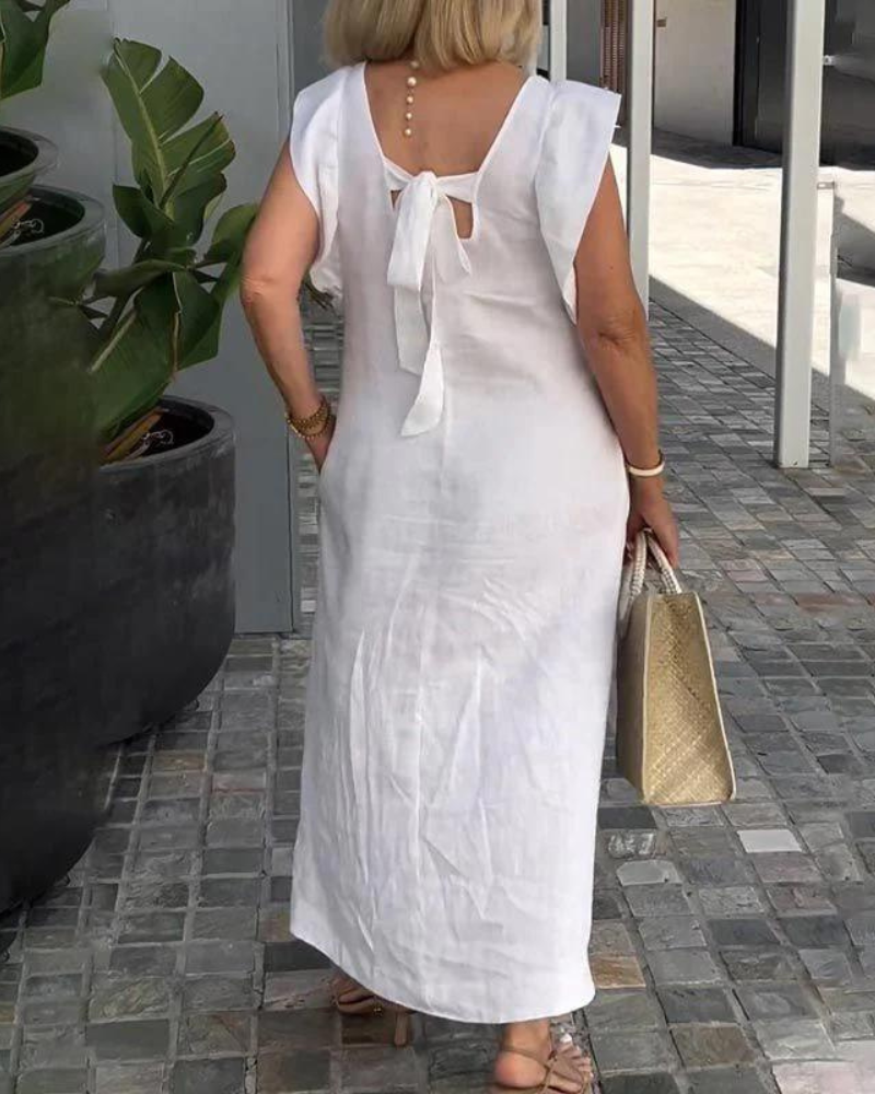 Luna | Élégante robe sans manches en lin de coton