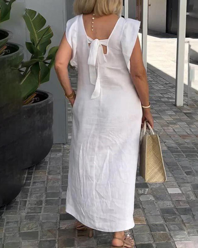 Luna | Élégante robe sans manches en lin de coton