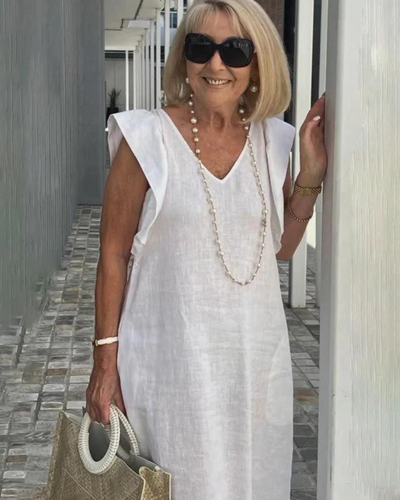 Luna | Élégante robe sans manches en lin de coton