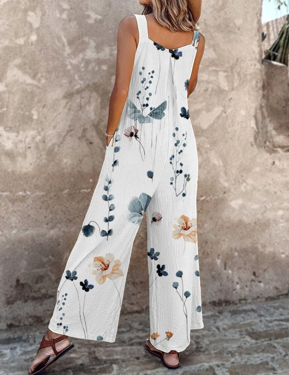 Deléna™ | Combinaison ample en lin à fleurs