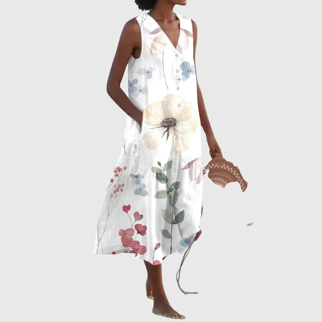 Noélie™ | Robe D'été Sans Manches À Imprimé Floral