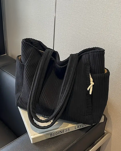 Camille™ | Sac Cabas Décontracté en Velours Côtelé