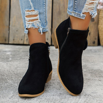 Maelis™ | Bottines à talon bas avec fermeture éclair