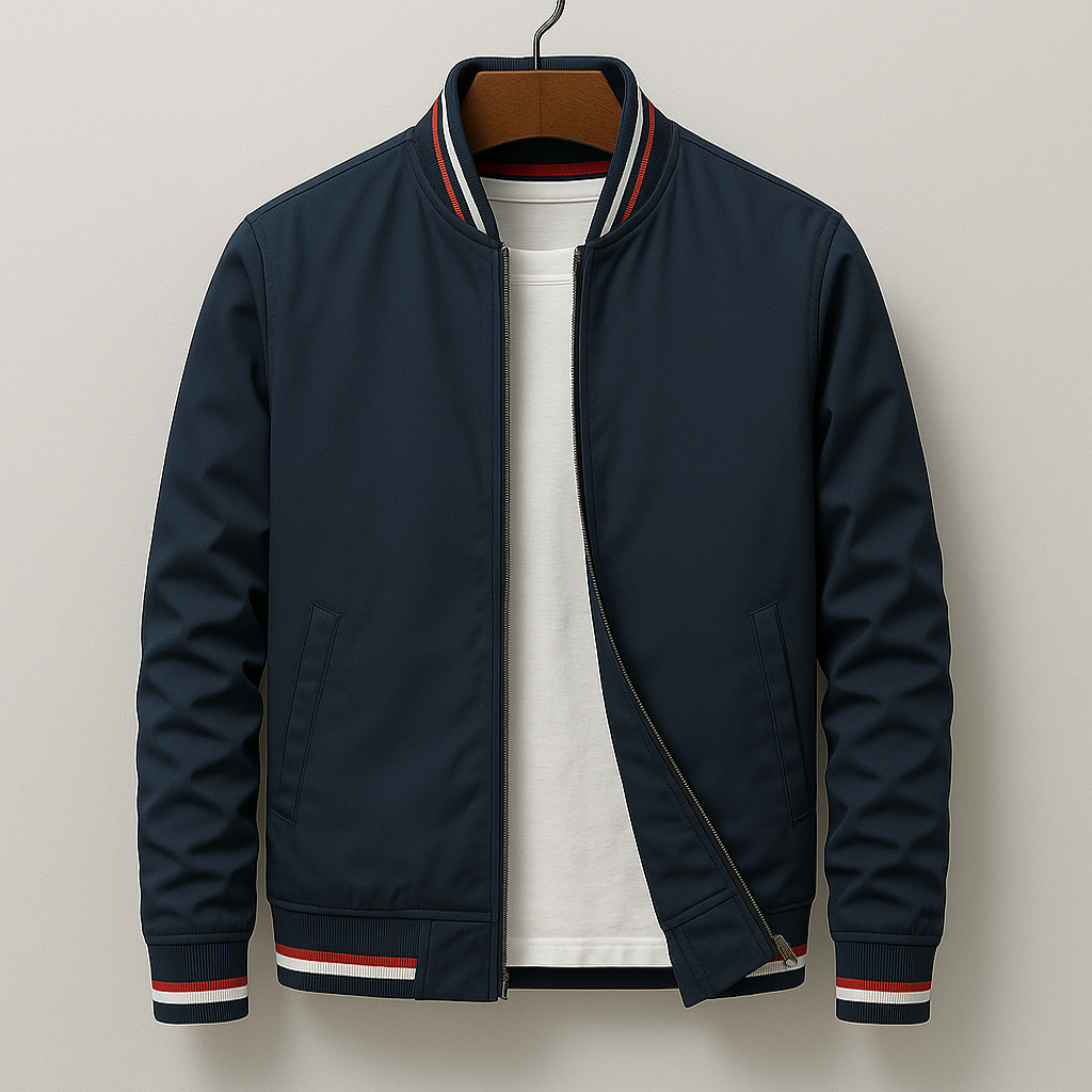 Adrien™ | Veste Bomber Élégante à Détails Rayés