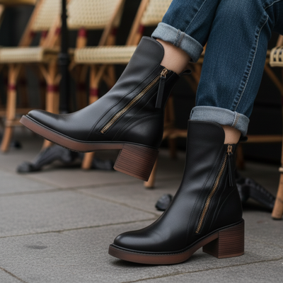 Églantine™ | Bottines Élégantes à Talon Bloc
