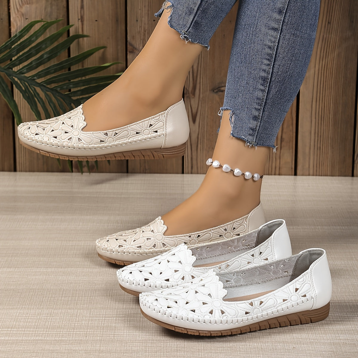 Clarisse™ | Mocassins ajourés en cuir souple