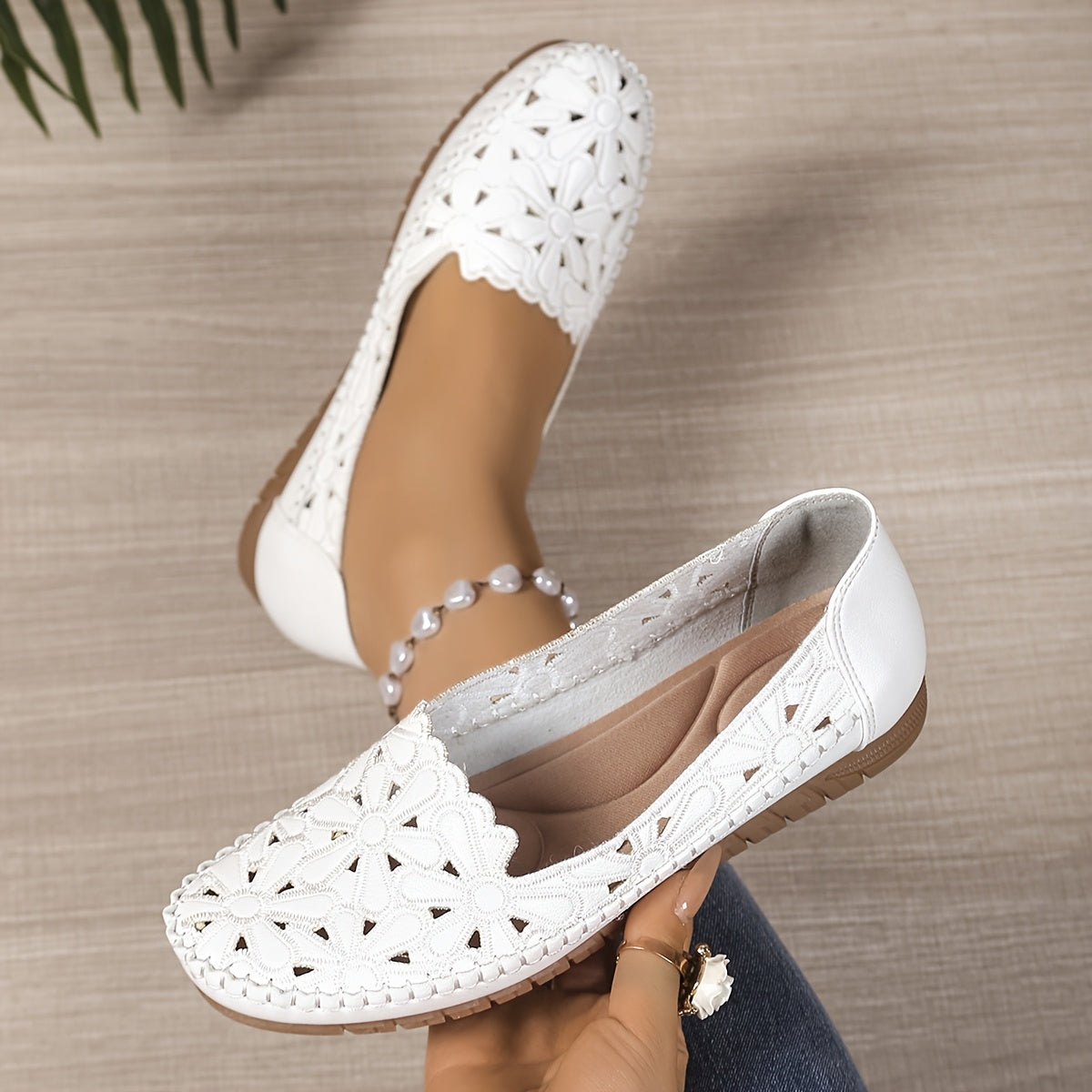 Clarisse™ | Mocassins ajourés en cuir souple