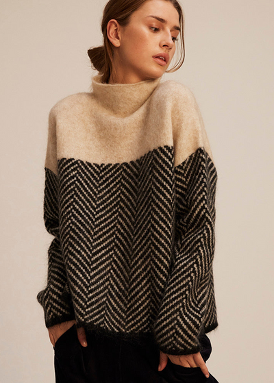 Raphaëlle™ | Pull Élégant à Motif Chevron