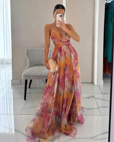 Céleste™ | Robe Longue Éclat Aquarelle