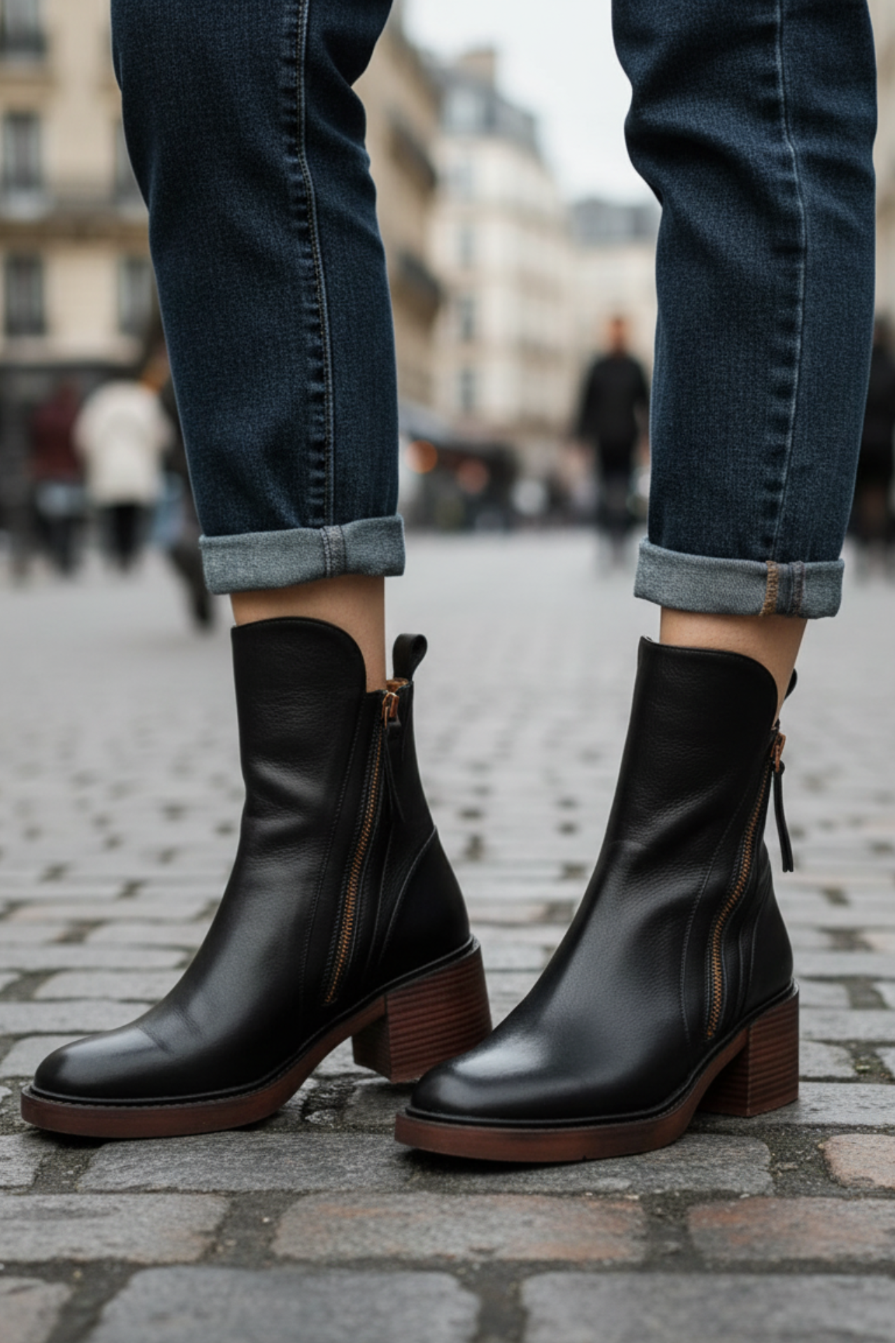 Églantine™ | Bottines Élégantes à Talon Bloc