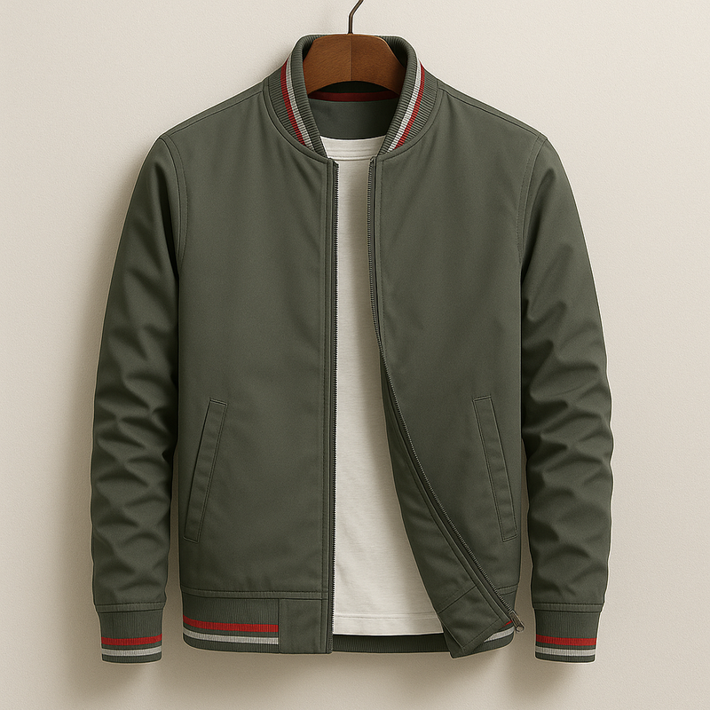 Adrien™ | Veste Bomber Élégante à Détails Rayés