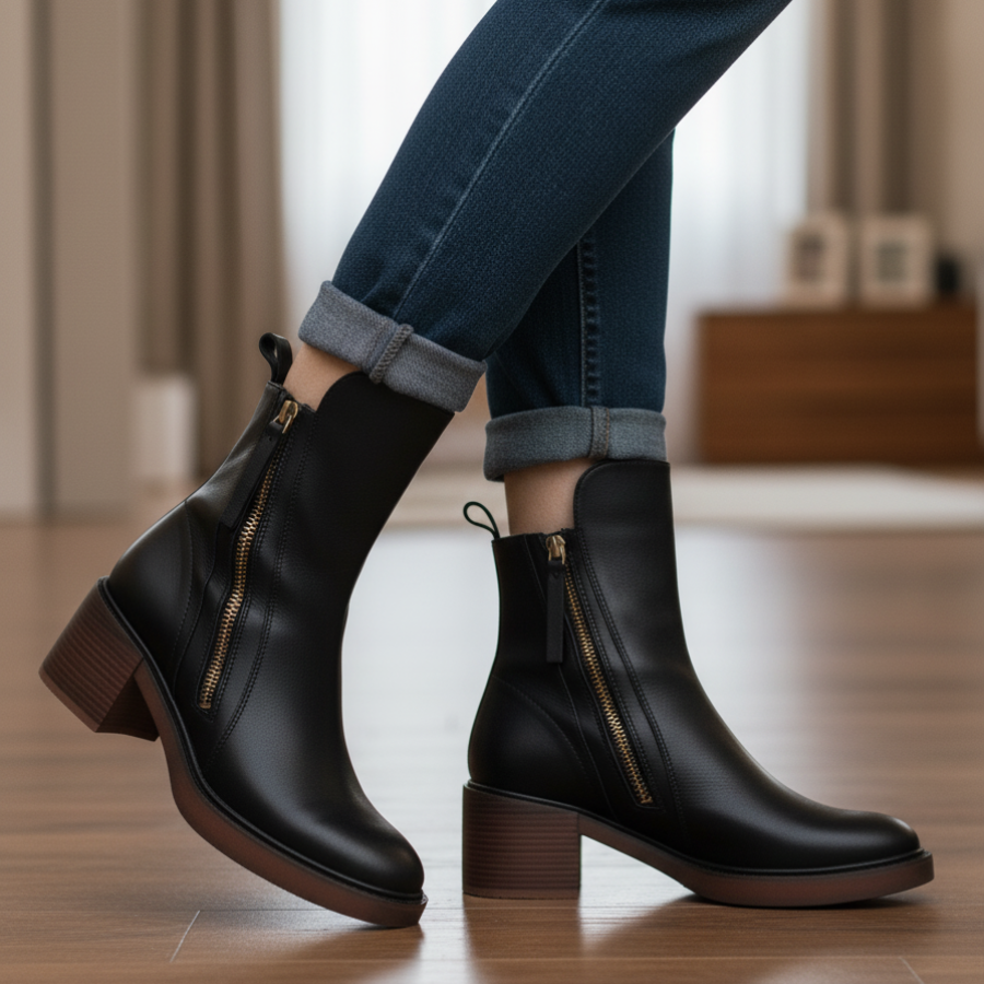 Églantine™ | Bottines Élégantes à Talon Bloc