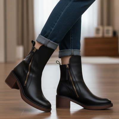 Églantine™ | Bottines Élégantes à Talon Bloc