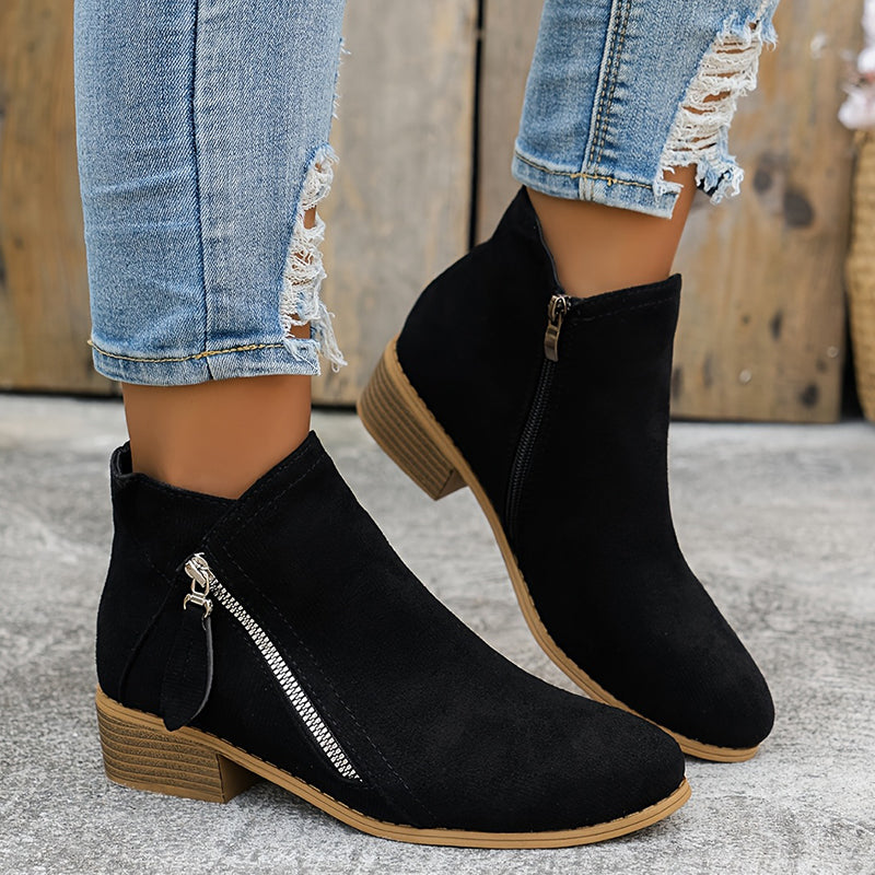 Maelis™ | Bottines à talon bas avec fermeture éclair