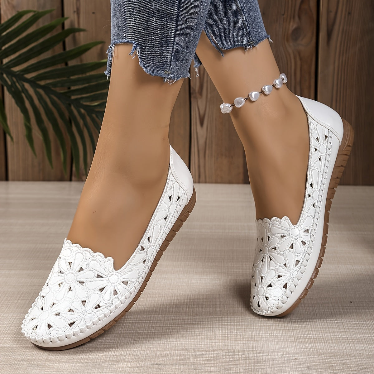 Clarisse™ | Mocassins ajourés en cuir souple