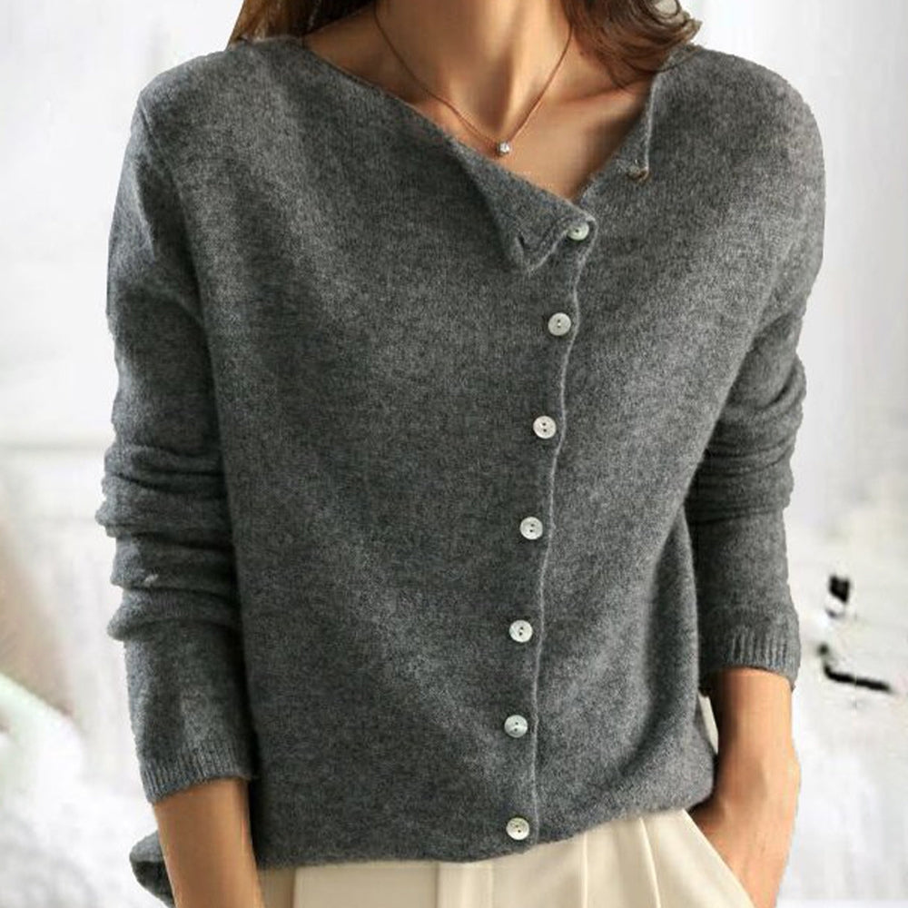 Floriane™ | Pull élégant à boutons asymétriques