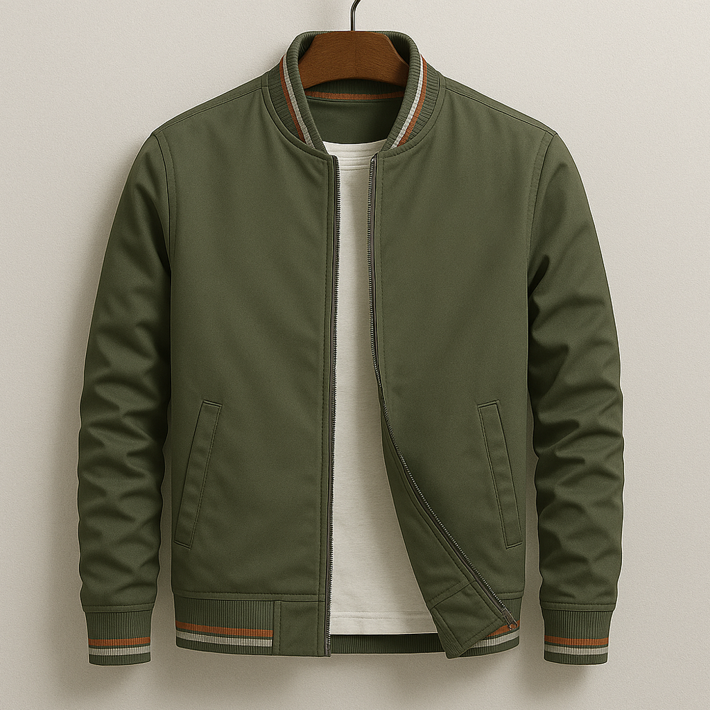 Adrien™ | Veste Bomber Élégante à Détails Rayés
