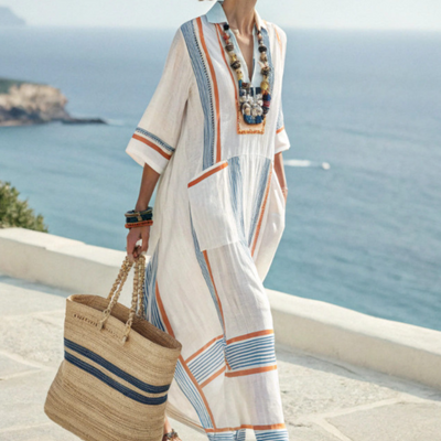 Honorine™ | Robe D'été Bohème Aux Accents Colorés