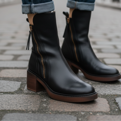 Églantine™ | Bottines Élégantes à Talon Bloc