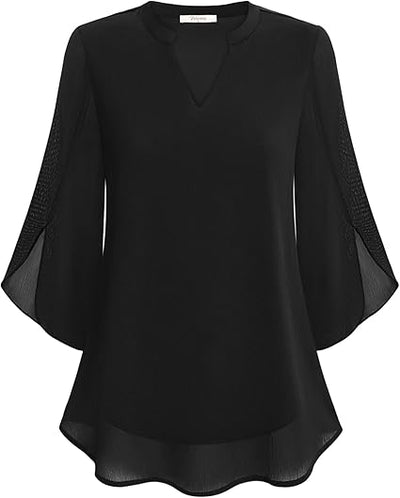 Léna™ | Blouse à Manches Voile Évasées