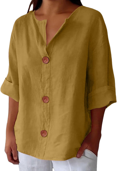 Alizée™ | Blouse en Lin Décontractée