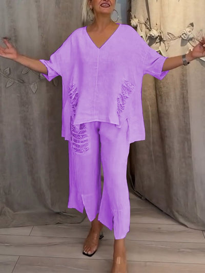 Althéa™ | Ensemble Décontracté en Broderies Ajournées