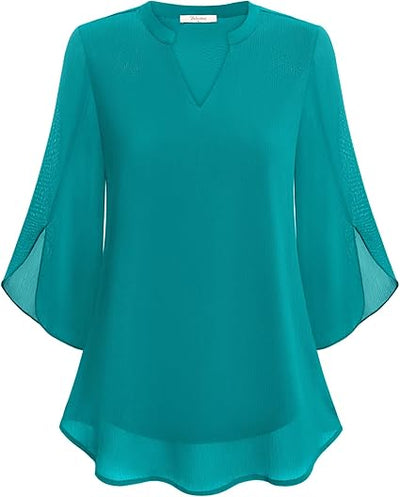 Léna™ | Blouse à Manches Voile Évasées