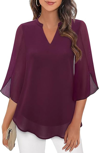 Léna™ | Blouse à Manches Voile Évasées