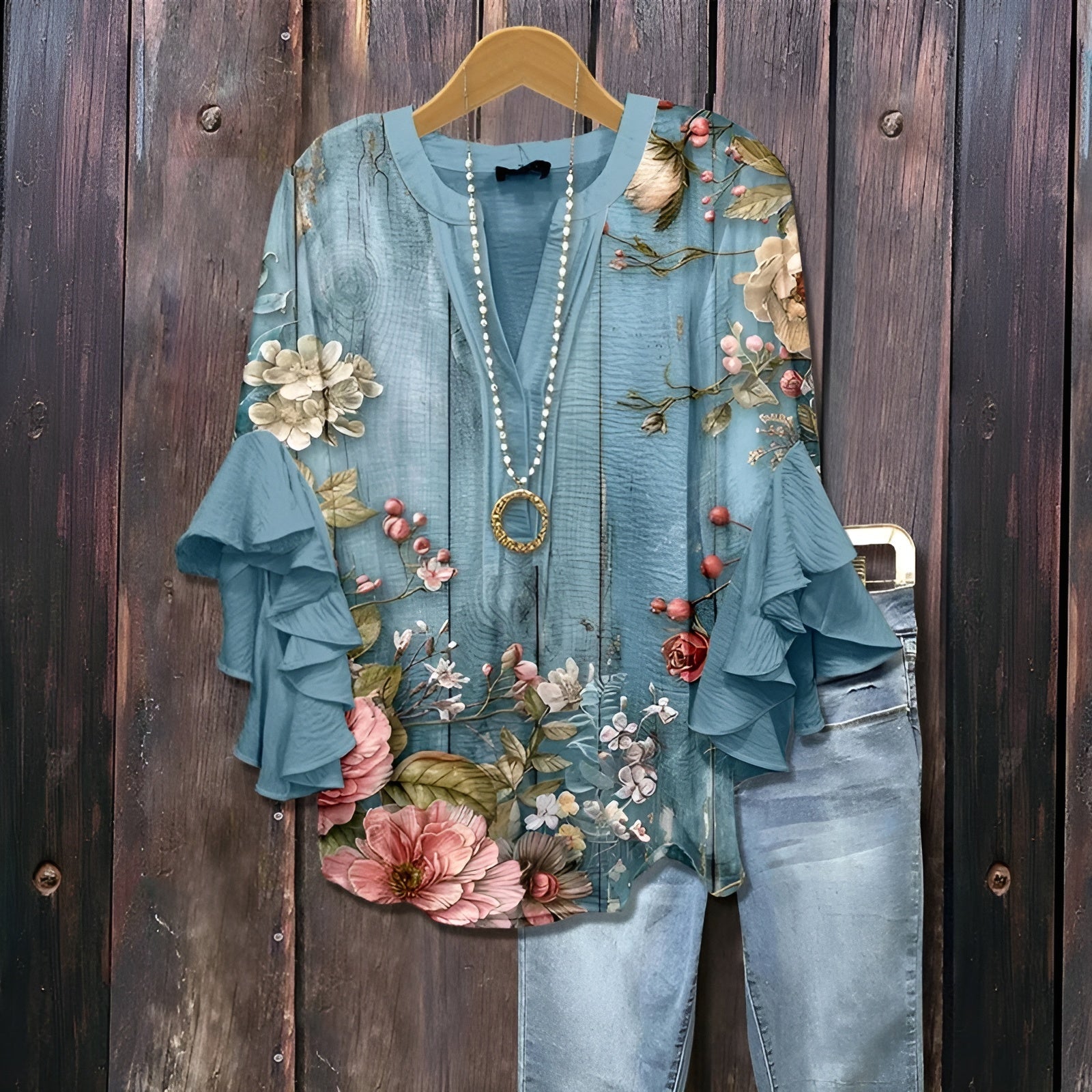 Blouse Madeleine Manches Courtes - Taille 44, Gris Clair-noir, Polyester/lycra - Occasion Parfaite