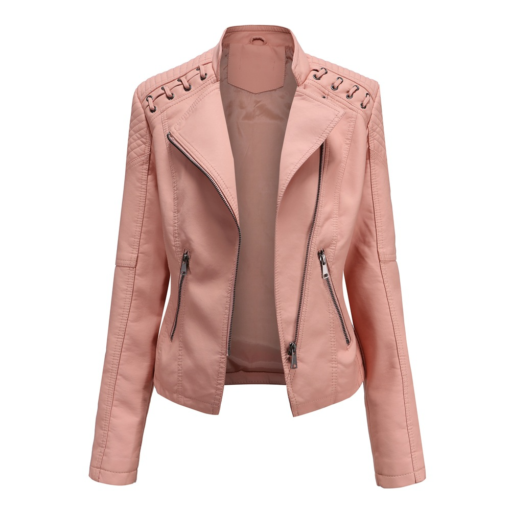 Coralie™ | Veste Motard Chic avec Détails Tressés