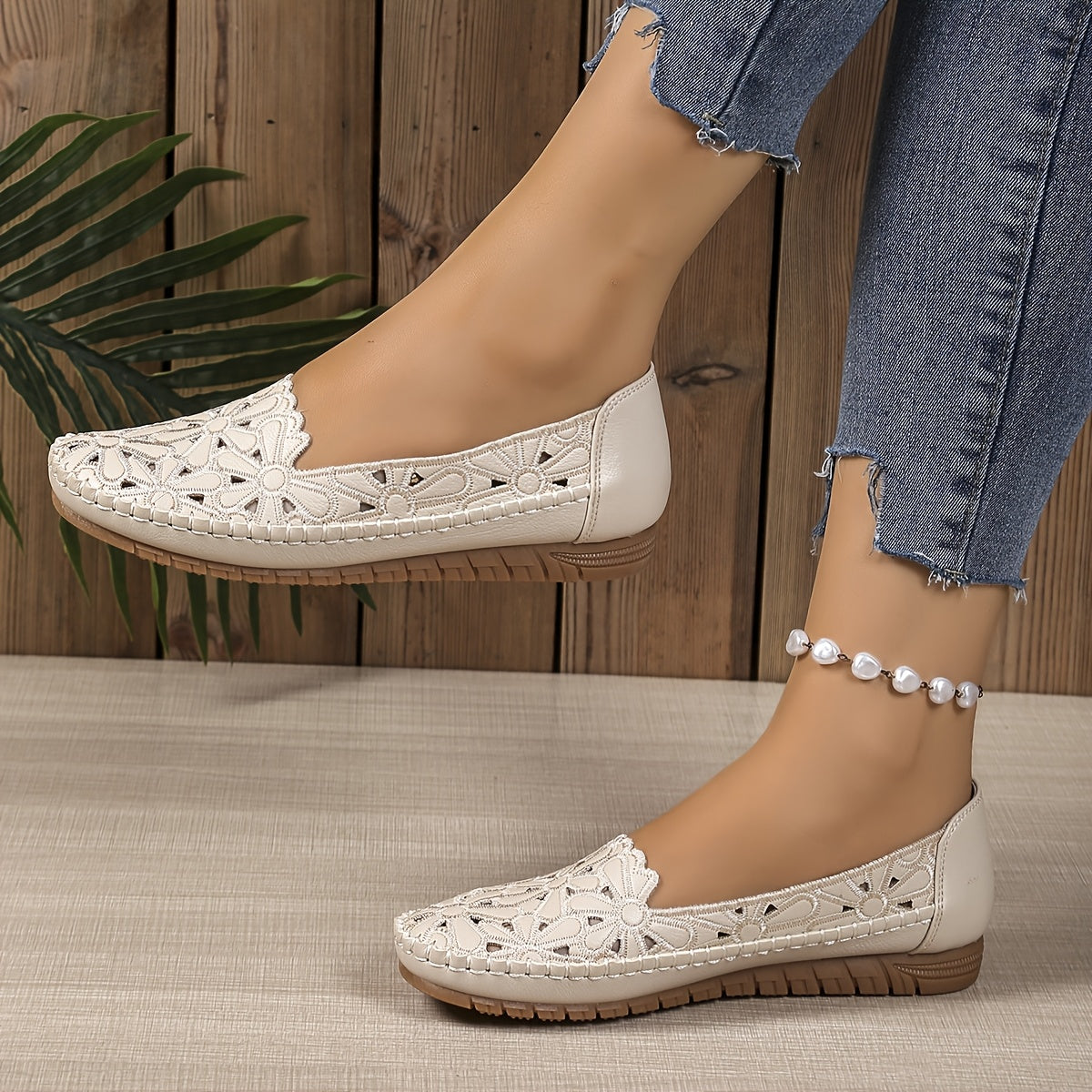 Clarisse™ | Mocassins ajourés en cuir souple