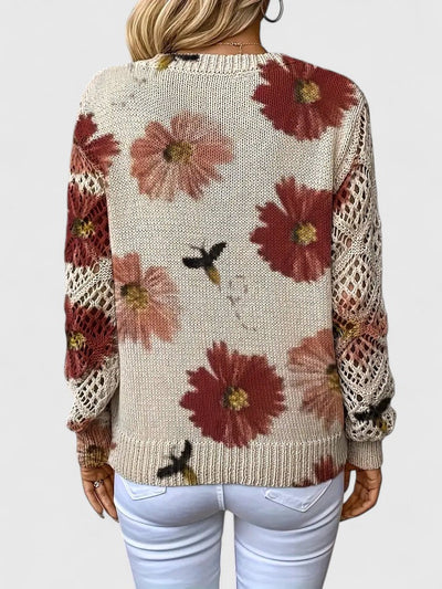 Cendrine™ | Pull en maille à fleurs