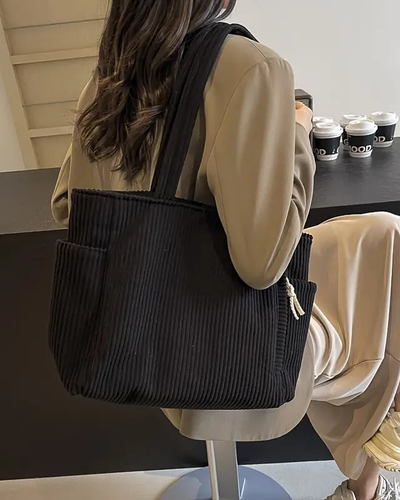 Camille™ | Sac Cabas Décontracté en Velours Côtelé