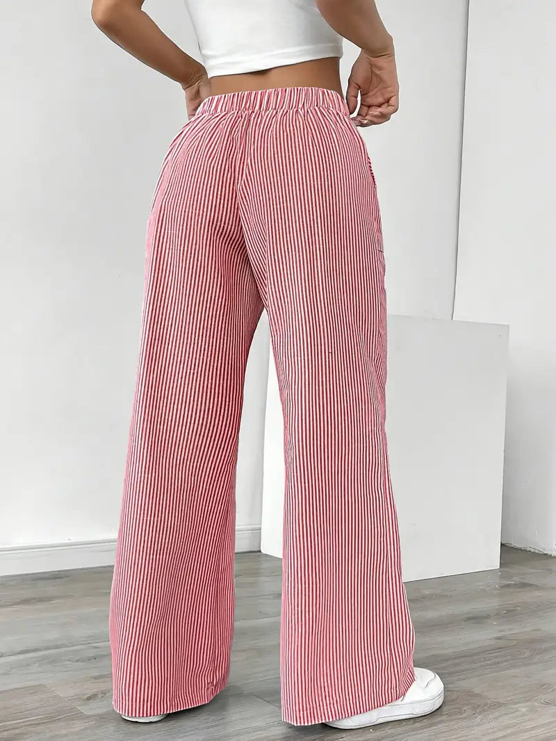 Éline™ | Pantalon Rayé Décontracté Chic