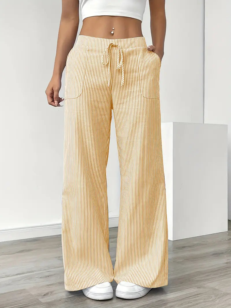 Éline™ | Pantalon Rayé Décontracté Chic