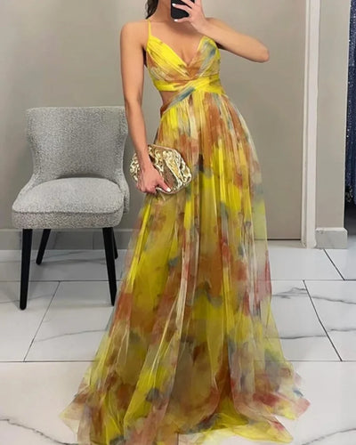 Céleste™ | Robe Longue Éclat Aquarelle