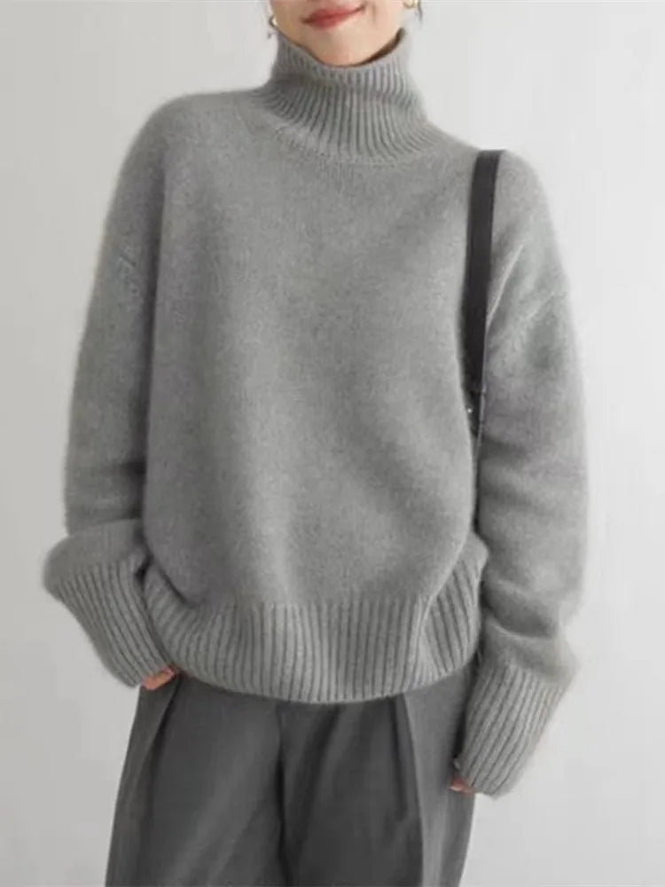 Adeline™ | Pull col roulé oversize pour femme