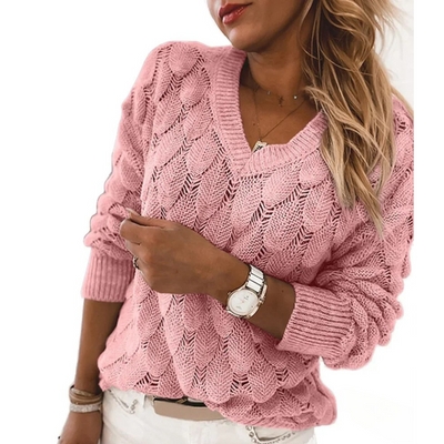 Bathilde™ | Pull Tricot Col V Ajouré