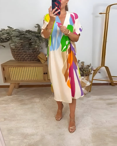 Allegra™ | Robe d’Été Colorée à Motifs Abstraits