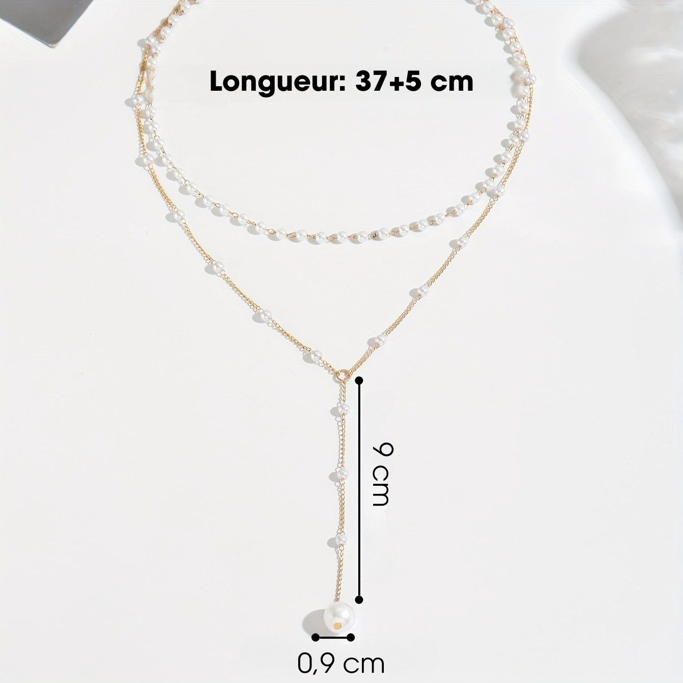 Fantine™ | Collier double rang avec pendentif perle