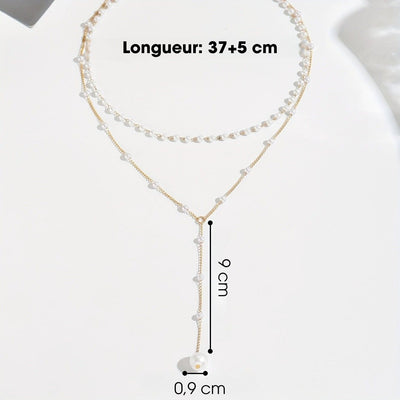 Fantine™ | Collier double rang avec pendentif perle