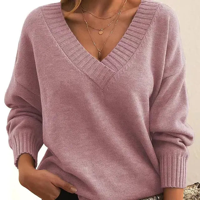 Mirella™ | Pull col V ample en maille douce