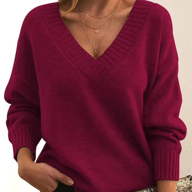 Mirella™ | Pull col V ample en maille douce